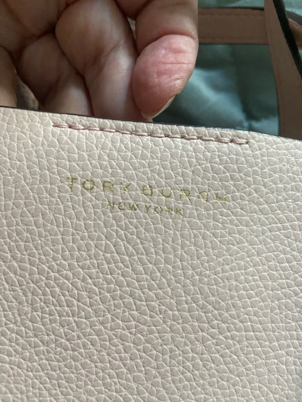 Tory Burch Blush Tote with Orange Tag Accent - Picture 11 of 12